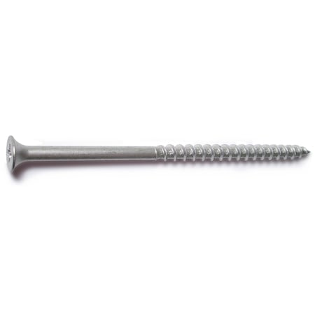 Deck Screw, #10 x 4 in, Steel, Flat Head, Phillips Drive, 12 PK